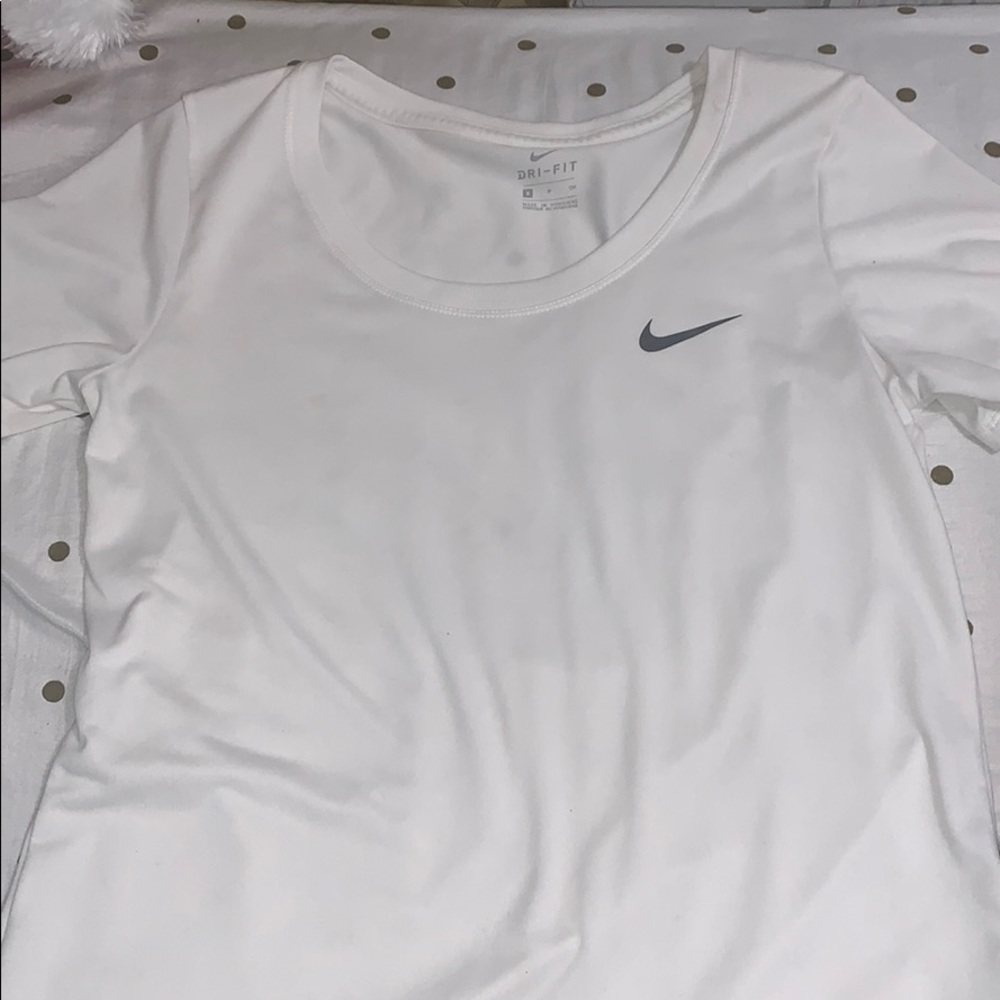 Nike white dri-fit shirt.